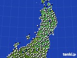 2024年09月22日の東北地方のアメダス(風向・風速)