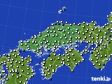 中国地方のアメダス実況(風向・風速)(2024年09月24日)
