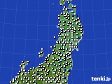 東北地方のアメダス実況(風向・風速)(2024年10月01日)