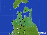 青森県のアメダス実況(降水量)(2024年10月02日)