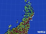 2024年10月02日の東北地方のアメダス(日照時間)