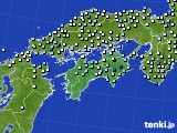 四国地方のアメダス実況(降水量)(2024年10月03日)