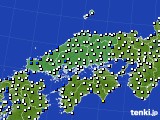 中国地方のアメダス実況(風向・風速)(2024年10月04日)