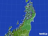東北地方のアメダス実況(降水量)(2024年10月07日)
