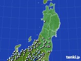 東北地方のアメダス実況(降水量)(2024年10月08日)