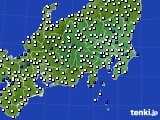 関東・甲信地方のアメダス実況(風向・風速)(2024年10月08日)