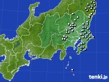 関東・甲信地方のアメダス実況(降水量)(2024年10月09日)