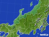 北陸地方のアメダス実況(降水量)(2024年10月09日)
