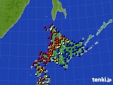 北海道地方のアメダス実況(日照時間)(2024年10月09日)