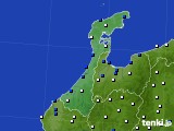 2024年10月09日の石川県のアメダス(風向・風速)