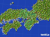 2024年10月10日の近畿地方のアメダス(気温)