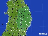 2024年10月10日の岩手県のアメダス(風向・風速)