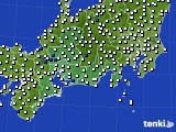 東海地方のアメダス実況(風向・風速)(2024年10月11日)