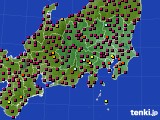 関東・甲信地方のアメダス実況(日照時間)(2024年10月13日)