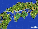 2024年10月14日の四国地方のアメダス(気温)