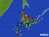 北海道地方のアメダス実況(日照時間)(2024年10月15日)