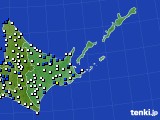2024年10月15日の道東のアメダス(風向・風速)