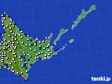 2024年10月16日の道東のアメダス(風向・風速)