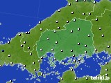 広島県のアメダス実況(風向・風速)(2024年10月16日)
