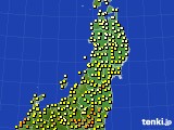 2024年10月17日の東北地方のアメダス(気温)