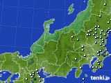 北陸地方のアメダス実況(降水量)(2024年10月18日)