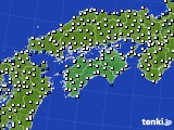 四国地方のアメダス実況(風向・風速)(2024年10月18日)