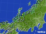 北陸地方のアメダス実況(降水量)(2024年10月19日)