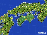 2024年10月19日の四国地方のアメダス(気温)