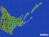 2024年10月19日の道東のアメダス(風向・風速)
