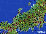2024年10月20日の北陸地方のアメダス(日照時間)