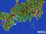 2024年10月20日の東海地方のアメダス(日照時間)