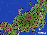 2024年10月21日の北陸地方のアメダス(日照時間)