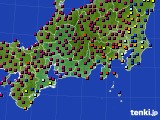 2024年10月21日の東海地方のアメダス(日照時間)