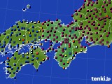 2024年10月21日の近畿地方のアメダス(日照時間)