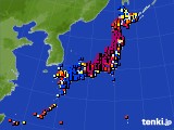 アメダス実況(日照時間)(2024年10月21日)