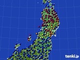 東北地方のアメダス実況(日照時間)(2024年10月24日)