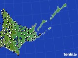 道東のアメダス実況(風向・風速)(2024年10月24日)