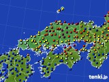 中国地方のアメダス実況(日照時間)(2024年10月25日)