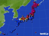 アメダス実況(日照時間)(2024年10月25日)
