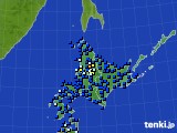 北海道地方のアメダス実況(日照時間)(2024年10月27日)