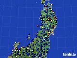 2024年10月28日の東北地方のアメダス(日照時間)