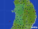 秋田県のアメダス実況(日照時間)(2024年10月28日)