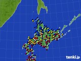 北海道地方のアメダス実況(日照時間)(2024年10月29日)