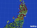 2024年10月29日の東北地方のアメダス(日照時間)