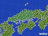 中国地方のアメダス実況(風向・風速)(2024年10月31日)