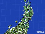 2024年11月04日の東北地方のアメダス(風向・風速)