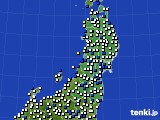 2024年11月07日の東北地方のアメダス(風向・風速)