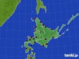 2024年11月11日の北海道地方のアメダス(日照時間)