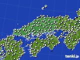 中国地方のアメダス実況(風向・風速)(2024年11月14日)