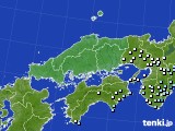 中国地方のアメダス実況(降水量)(2024年11月16日)